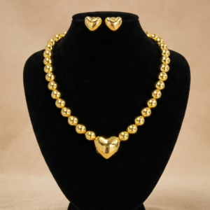 Set de Collar y Aretes "Corazón de Oro"