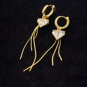 Pendientes de cristal y cadenas