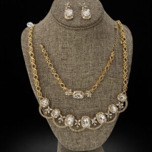 Collar de Gala de Doble Nivel con Cristales Facetados